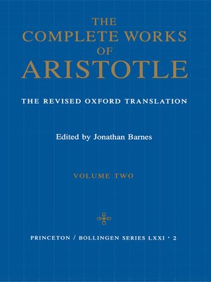 cover image of Complete Works of Aristotle, Volume 2